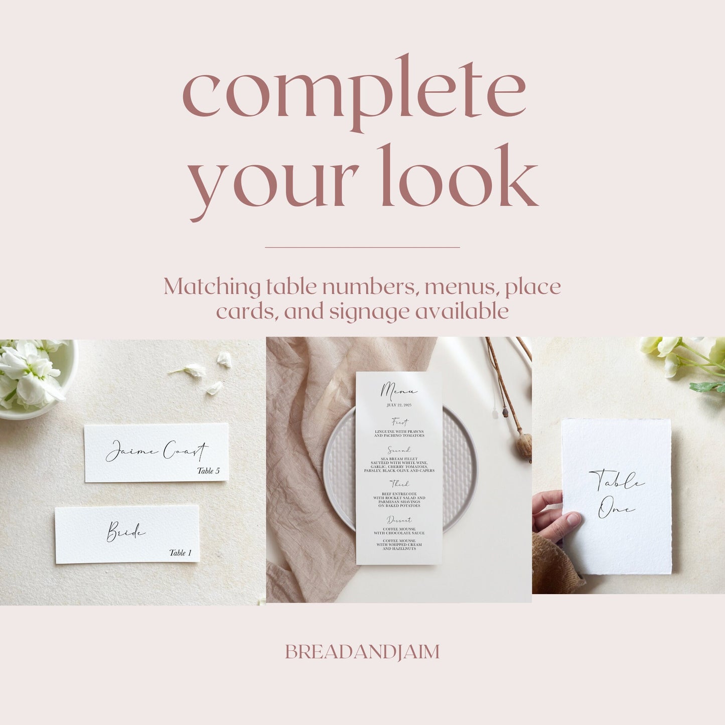 Semi-custom Watercolor Paper Wedding Program | Set of 10 | Printed