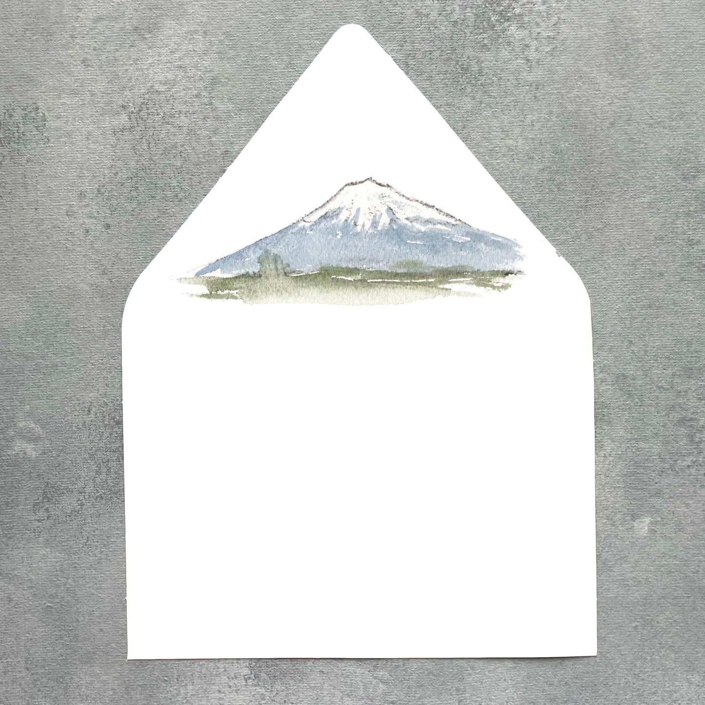 Mt Fuji Japan Watercolor Euroflap Envelope Liner | Set of 10 | For 5x7” invitations