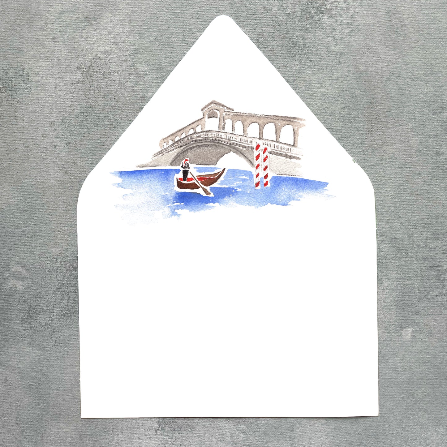 Venice Italy Watercolor Euroflap Envelope Liner | Set of 10 | For 5x7” invitations