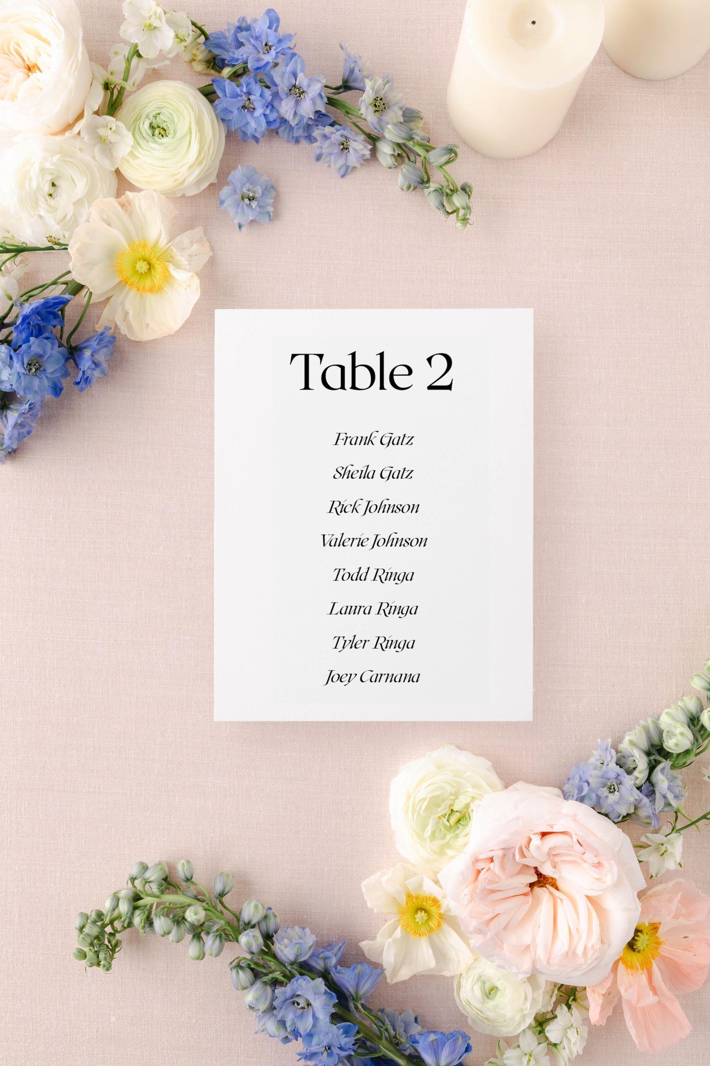 Watercolor Paper Seating Chart Cards | Printed