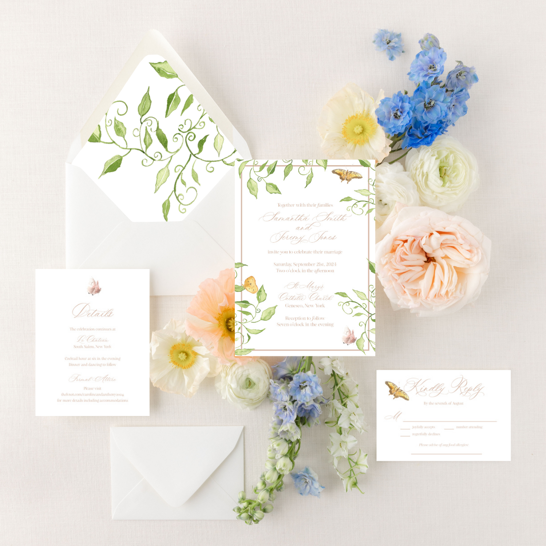 Fairy Tale Watercolor | Semi-Custom Watercolor Wedding Invitations