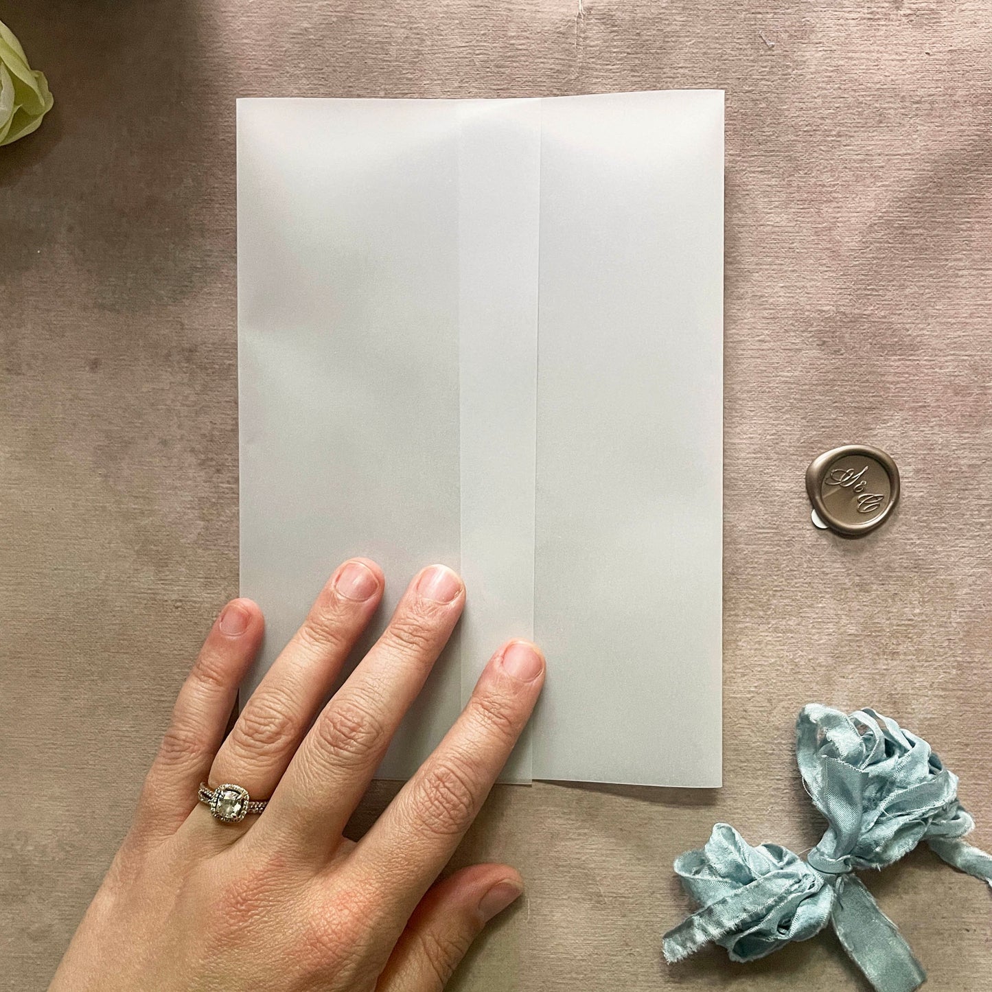Blank Watercolor Vellum Wrap | A7 or A6 | Set of 10
