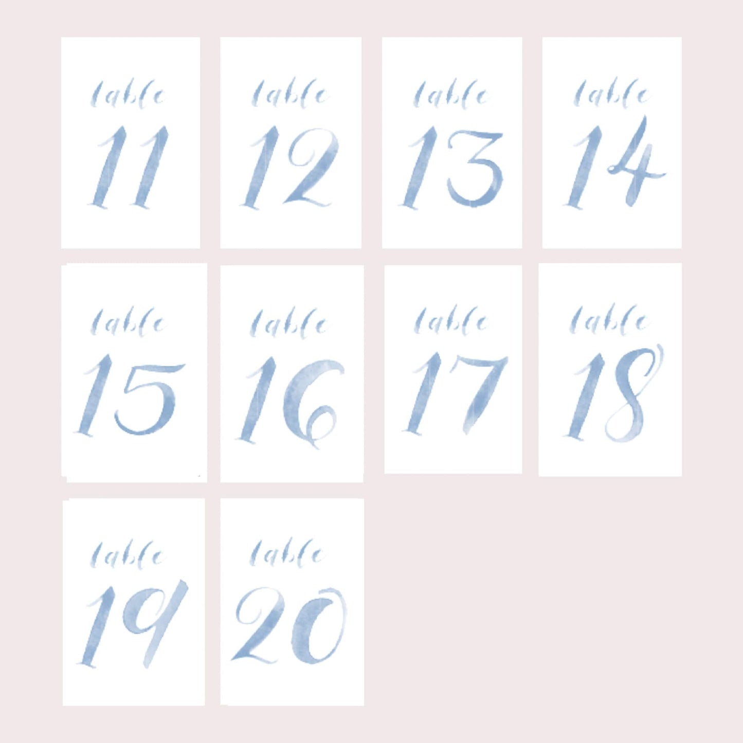 Watercolor Table Numbers | Watercolor Paper
