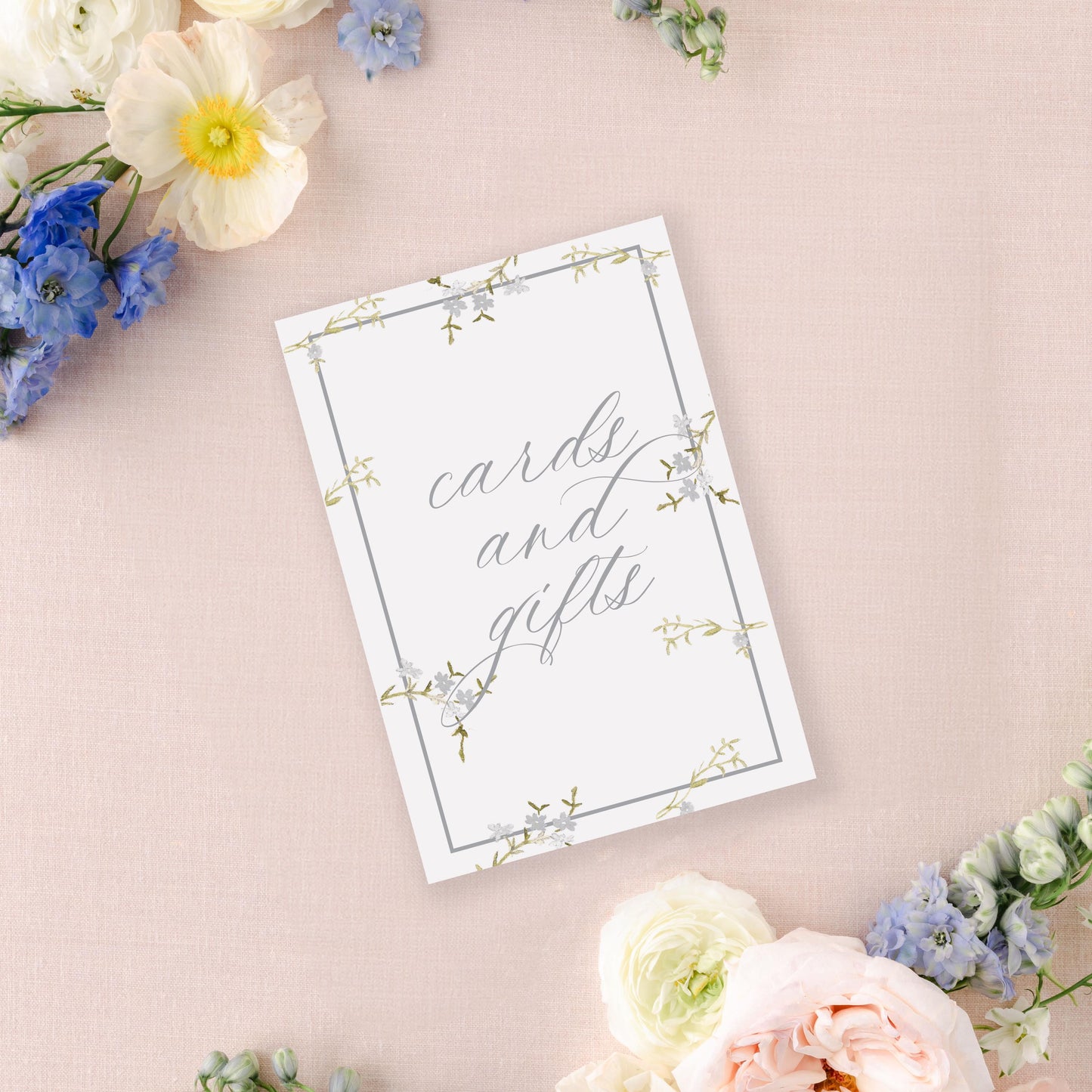 Grey Floral Wedding Sign | Take a Favor | 5x7" or 8x10"