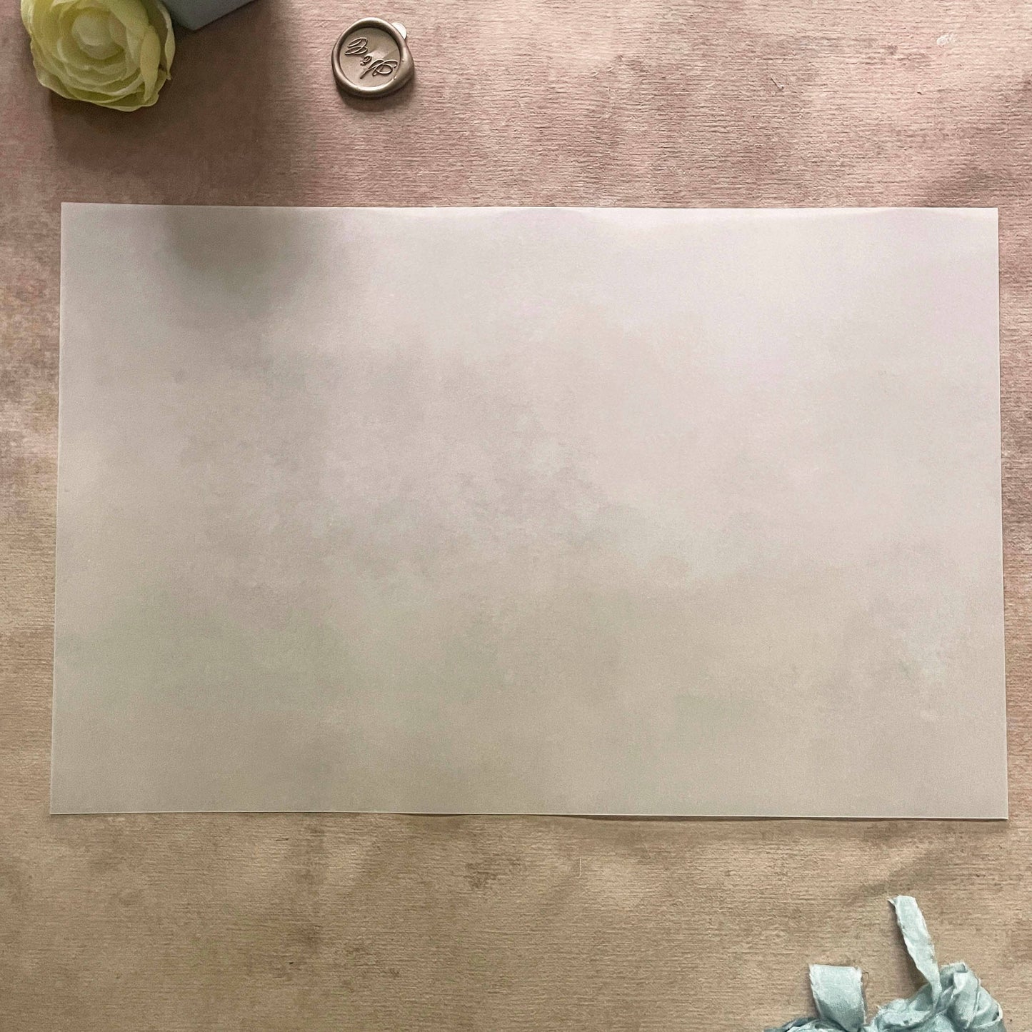 Blank Watercolor Vellum Wrap | A7 or A6 | Set of 10