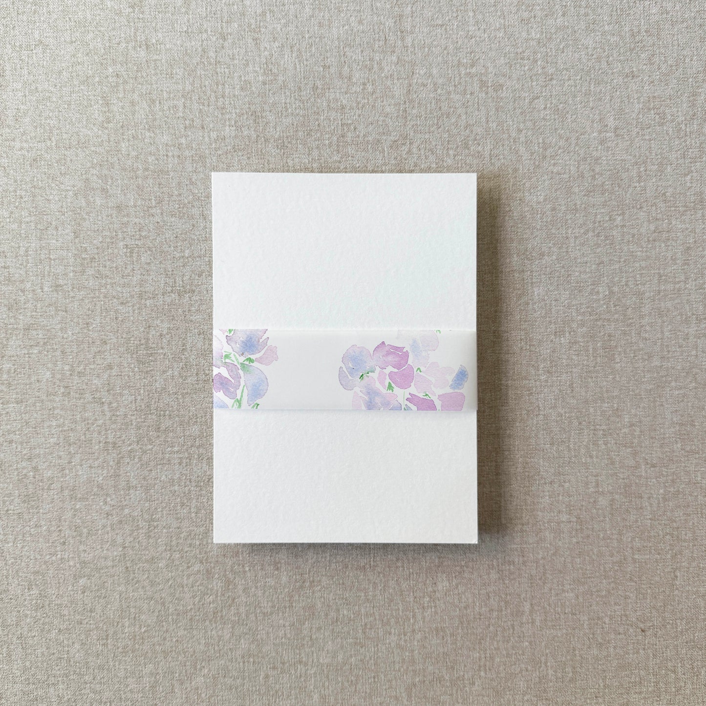 Purple Floral Watercolor Vellum Belly Band | Set of 10