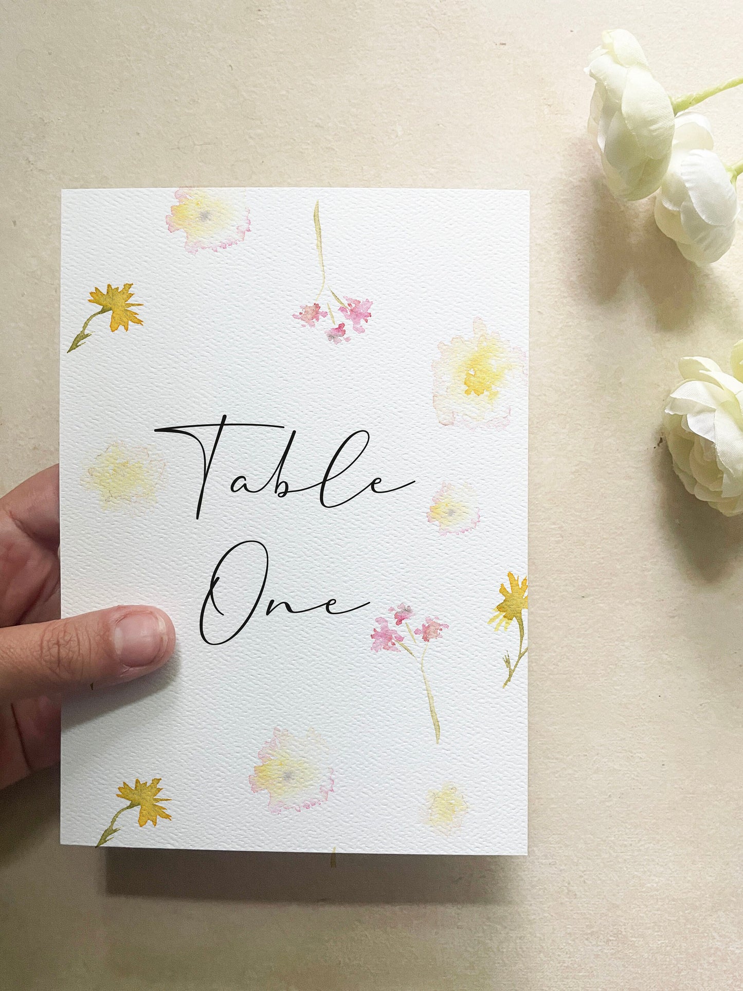 Wildflower Watercolor Table Numbers | Watercolor Paper