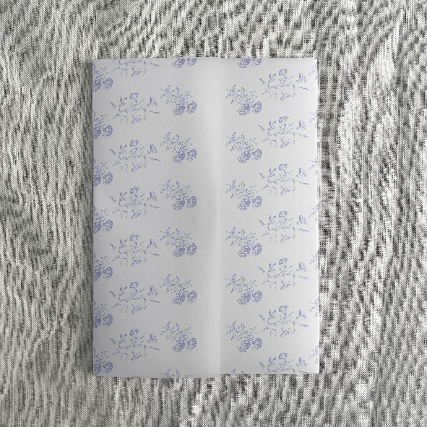Blue Toile Floral Vellum Wrap | A7 or A6 | Set of 10
