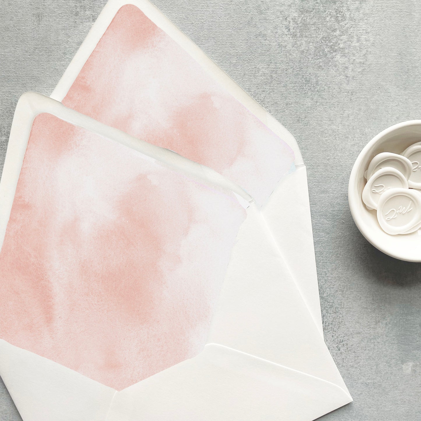 Blush Watercolor Envelope Liner | Euro Flap | Set of 10