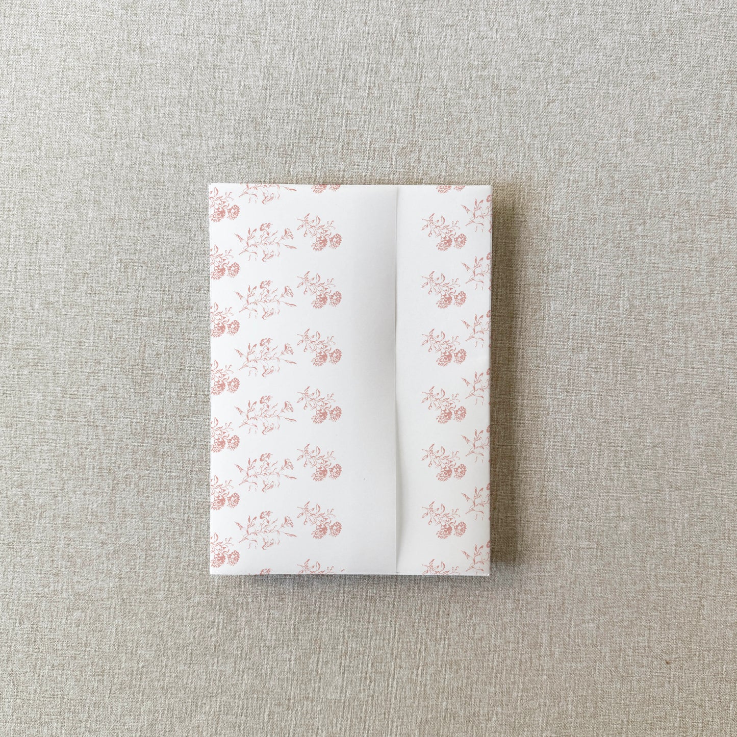 Blush Pink Toile Floral Vellum Wrap | A7 | Set of 10