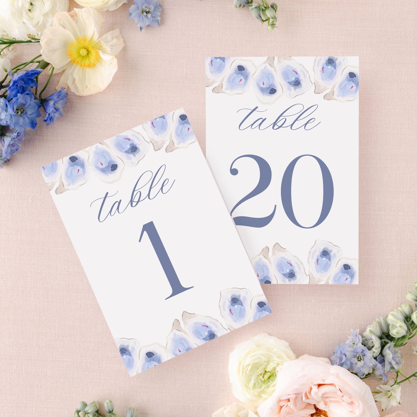 Oyster Watercolor Table Numbers | Watercolor Paper