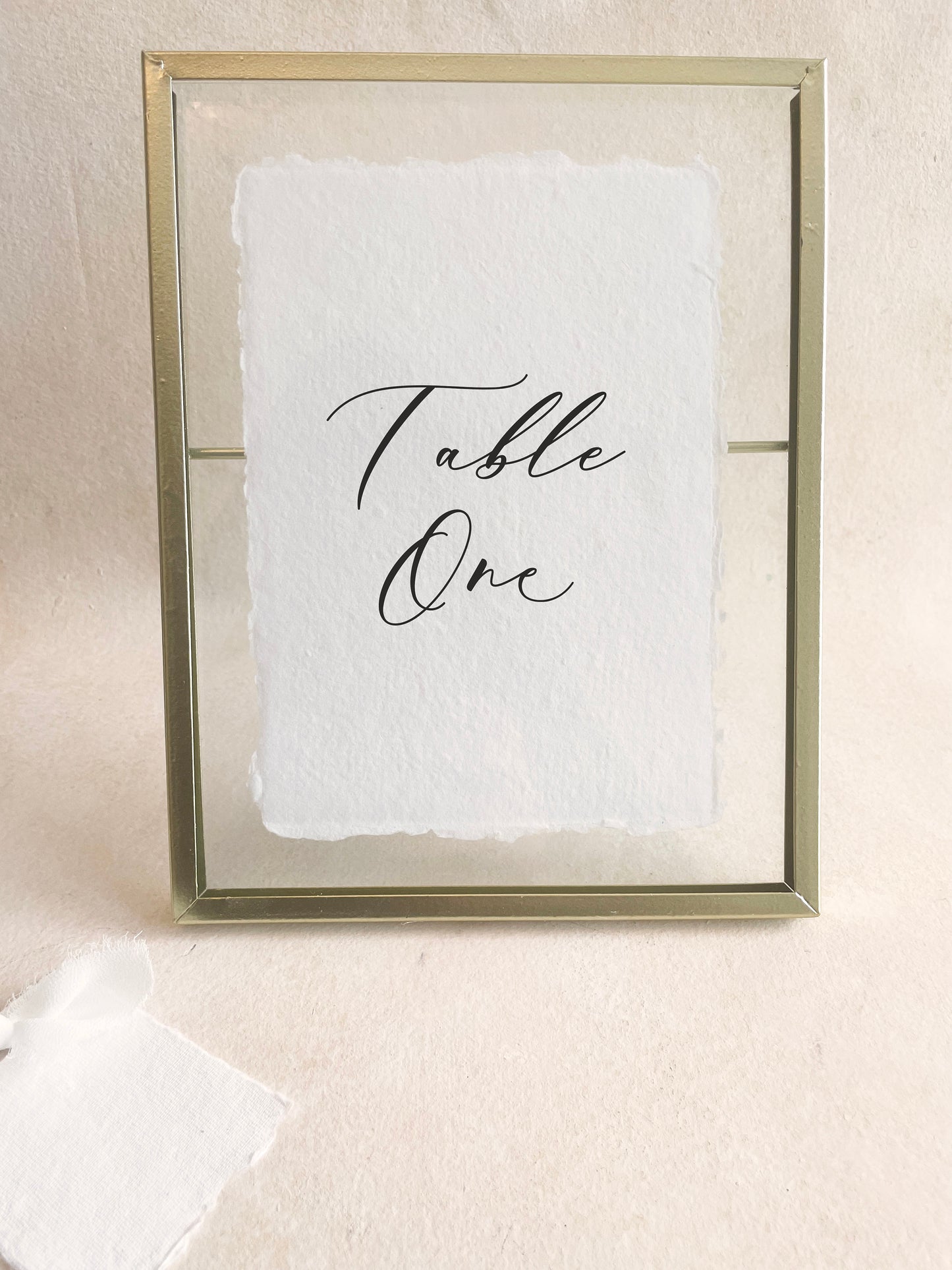 Modern Calligraphy Table Numbers | Handmade Paper