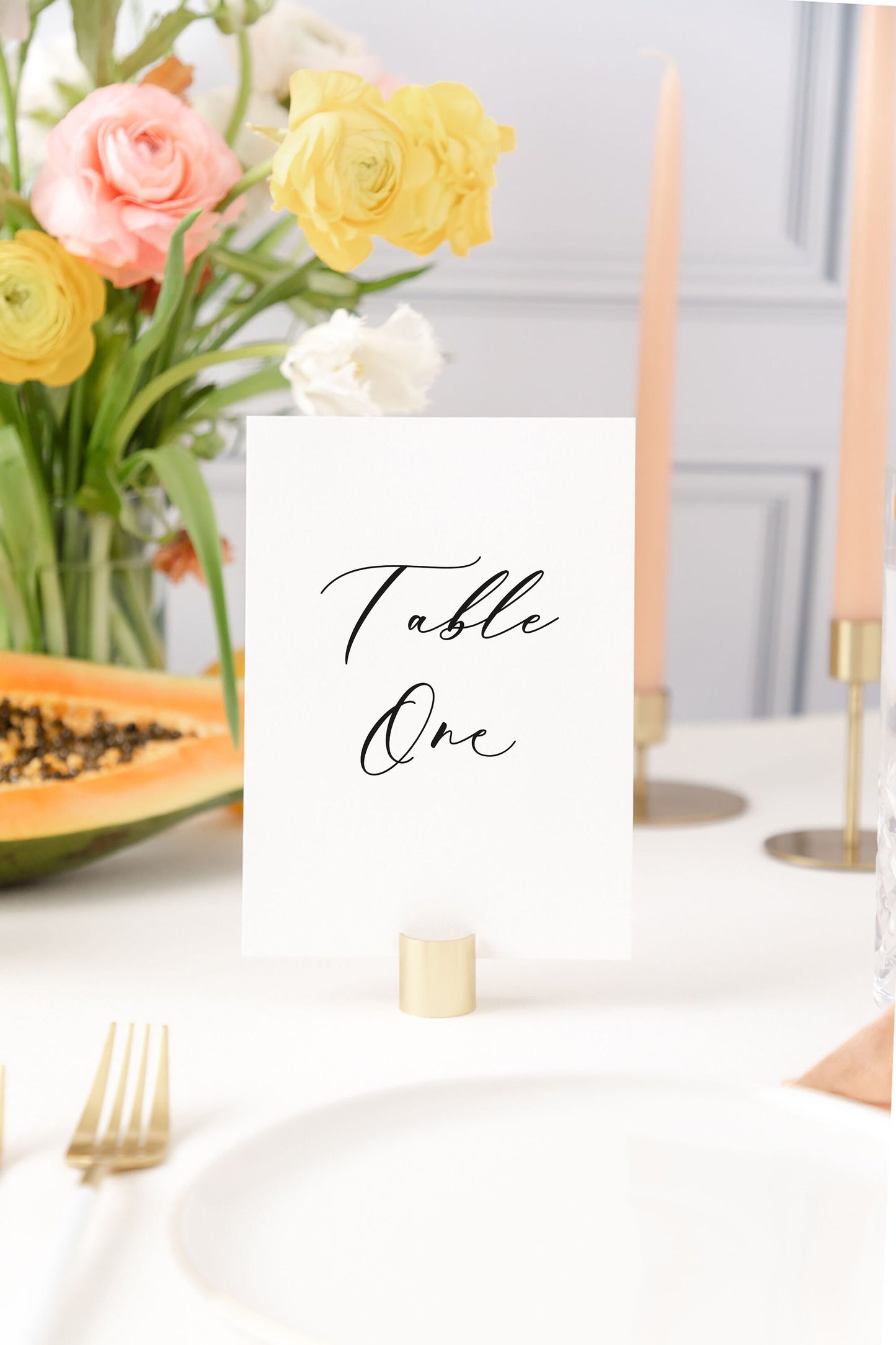 Modern Calligraphy Table Numbers | Watercolor Paper