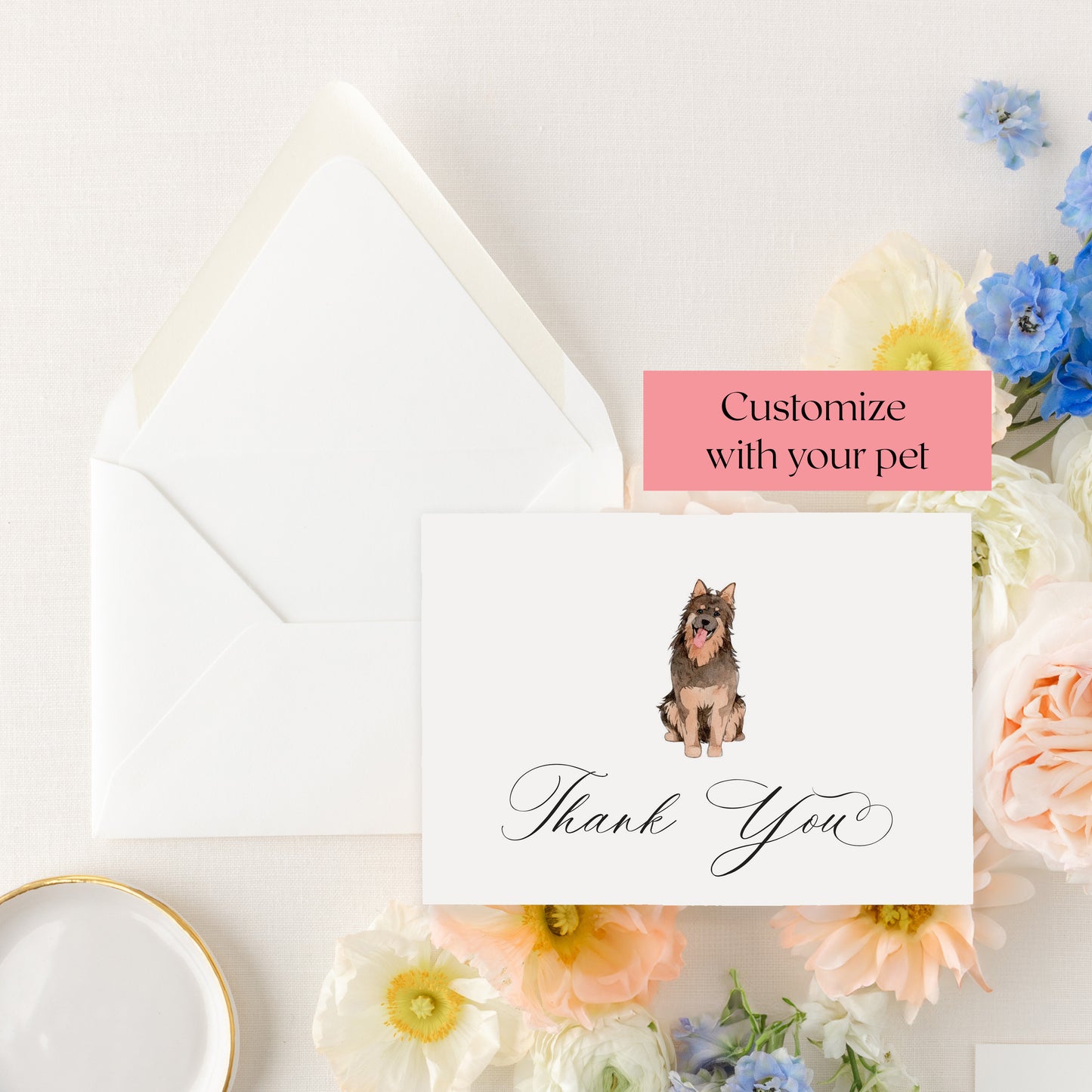 Semi-custom Pet Thank You Cards