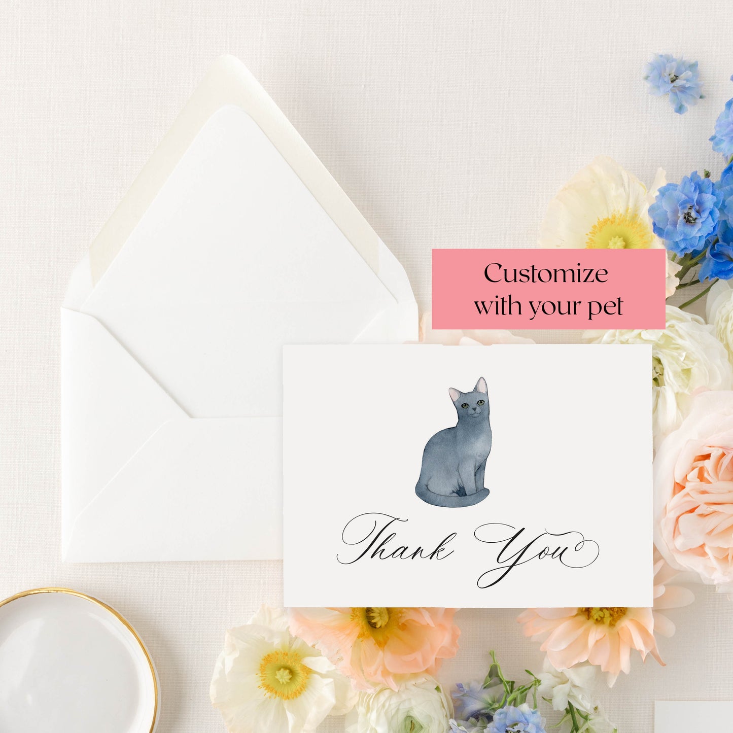 Semi-custom Pet Thank You Cards
