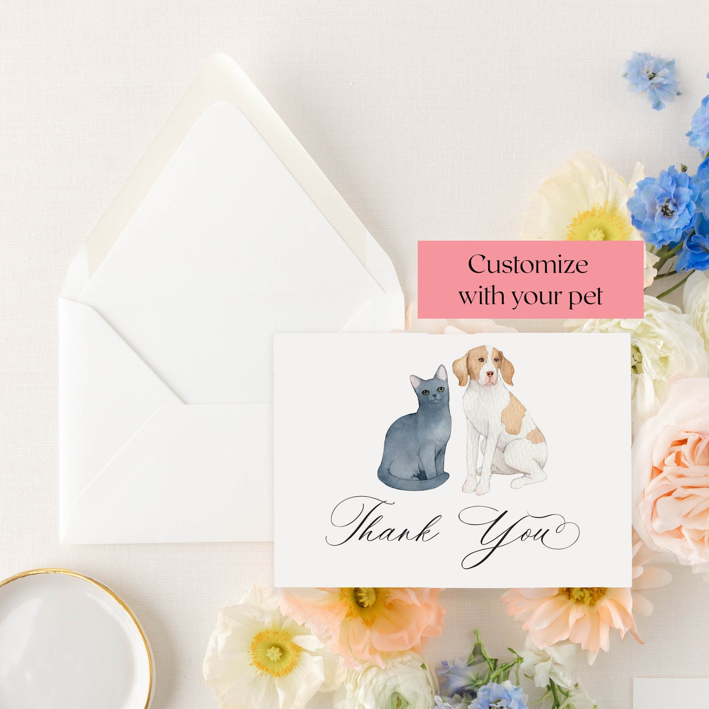 Semi-custom Pet Thank You Cards