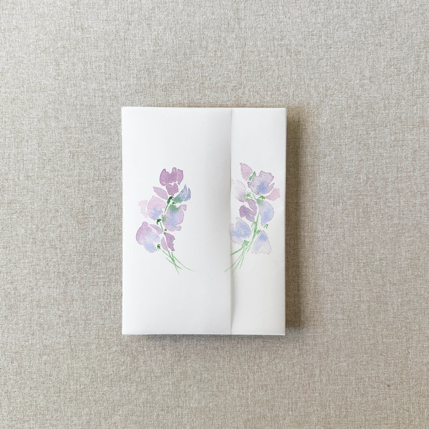 Purple Floral Vellum Wrap | A7 or A6 | Set of 10