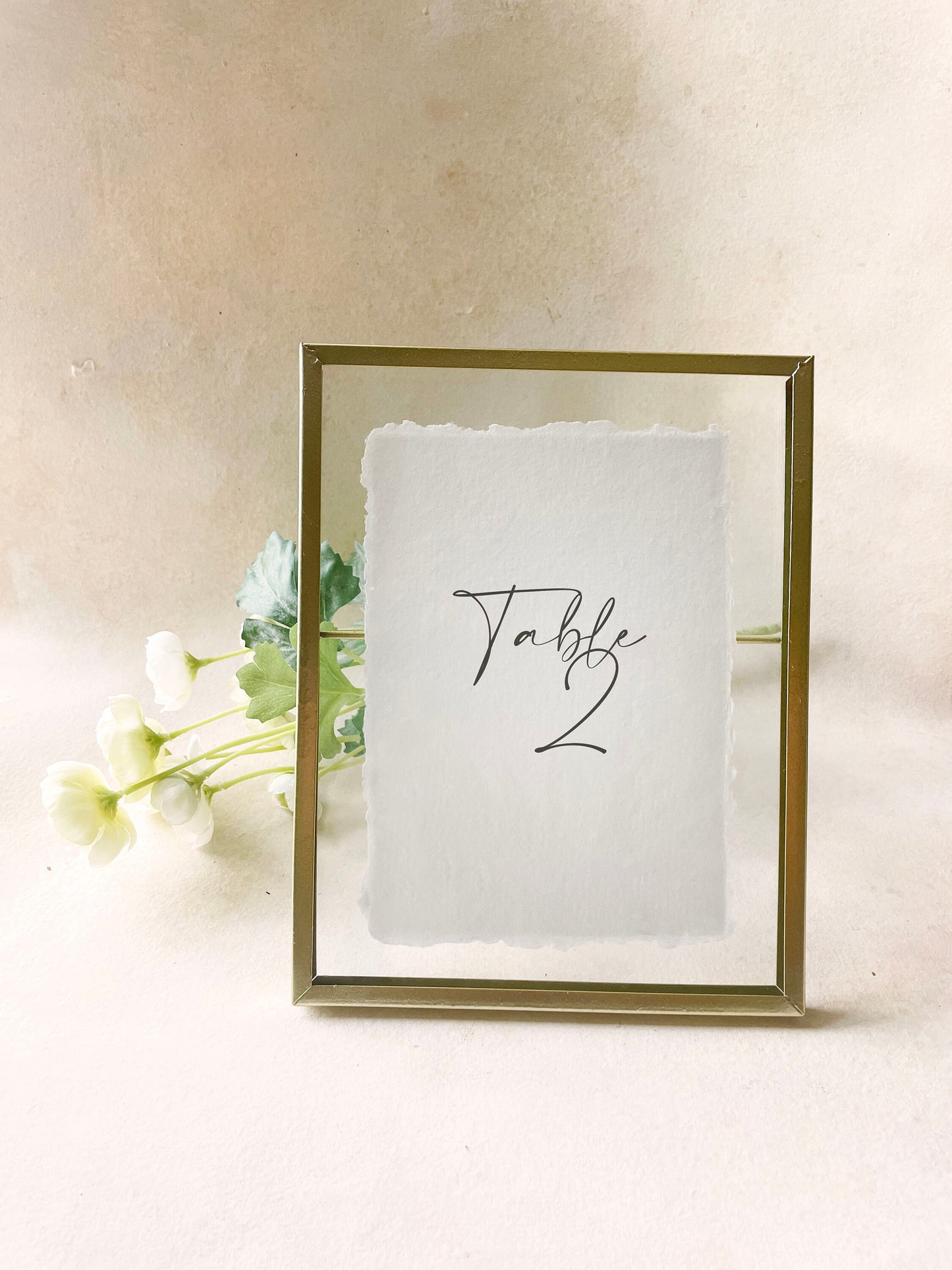 Modern Calligraphy Table Numbers | Handmade Paper