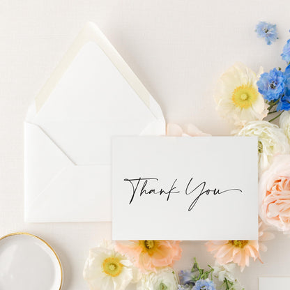 Simple Calligraphy Thank You Cards