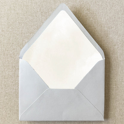Ivory Cream Watercolor Envelope Liner on linen background