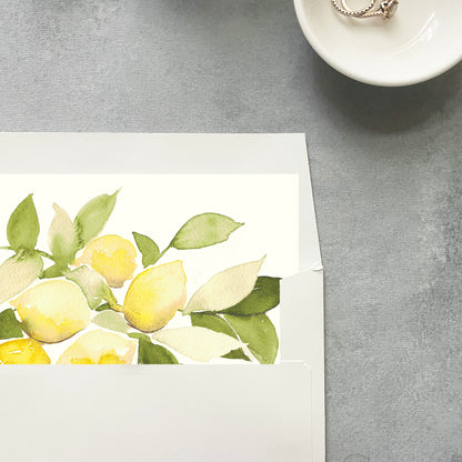 Lemon Amalfi Coast Envelope Liner | Square Flap | Set of 10