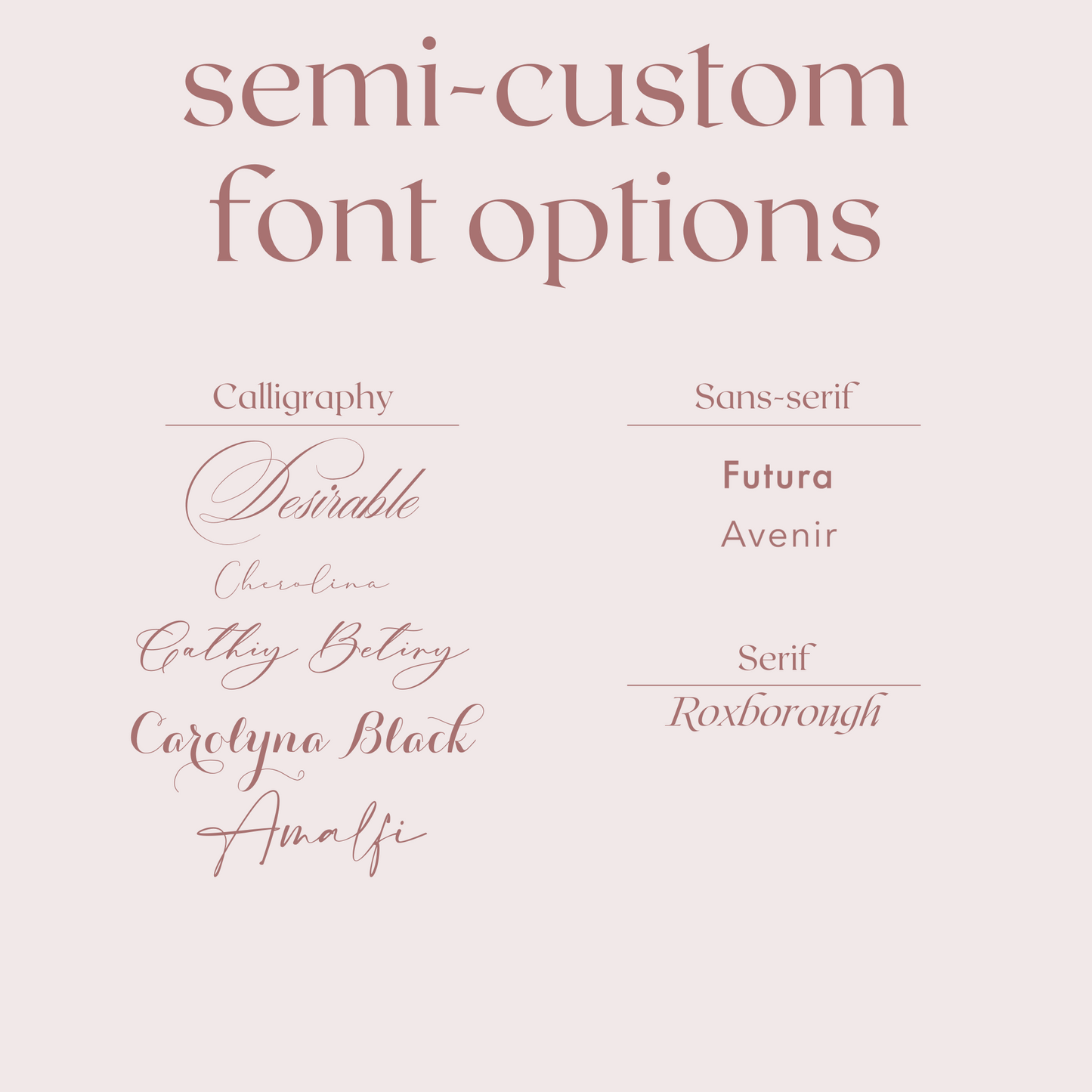 Semi-custom Formal Calligraphy Wedding Menu | Set of 10 | Printed