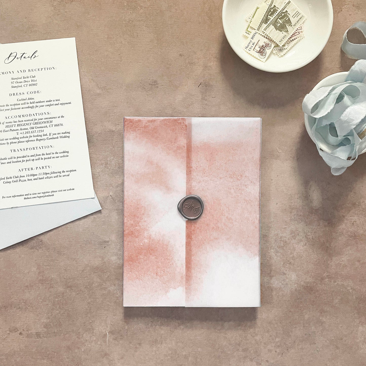 blush vellum paper sheets, pink vellum wrap for invitations, light pink wedding invitation jacket, watercolor vellum jacket, invitation wrap