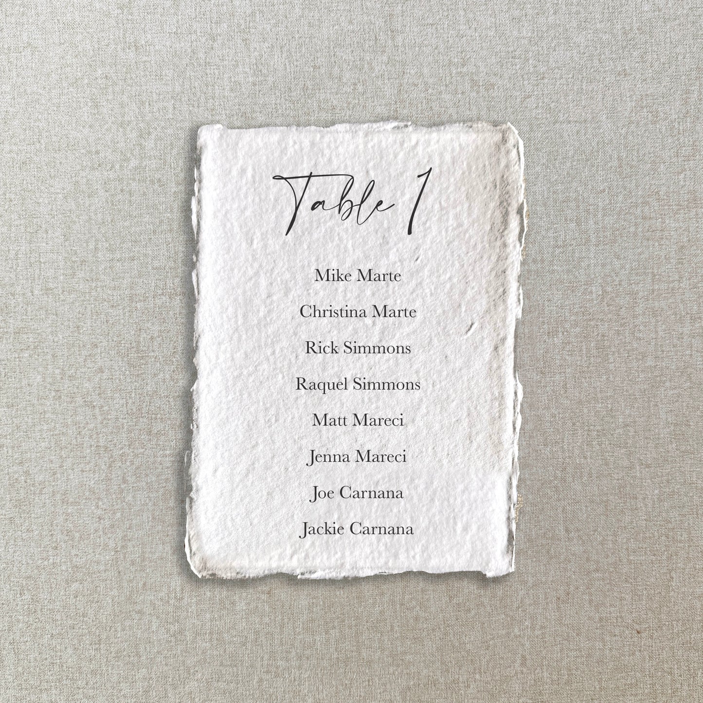 Watercolor Paper Seating Chart Cards | Printed