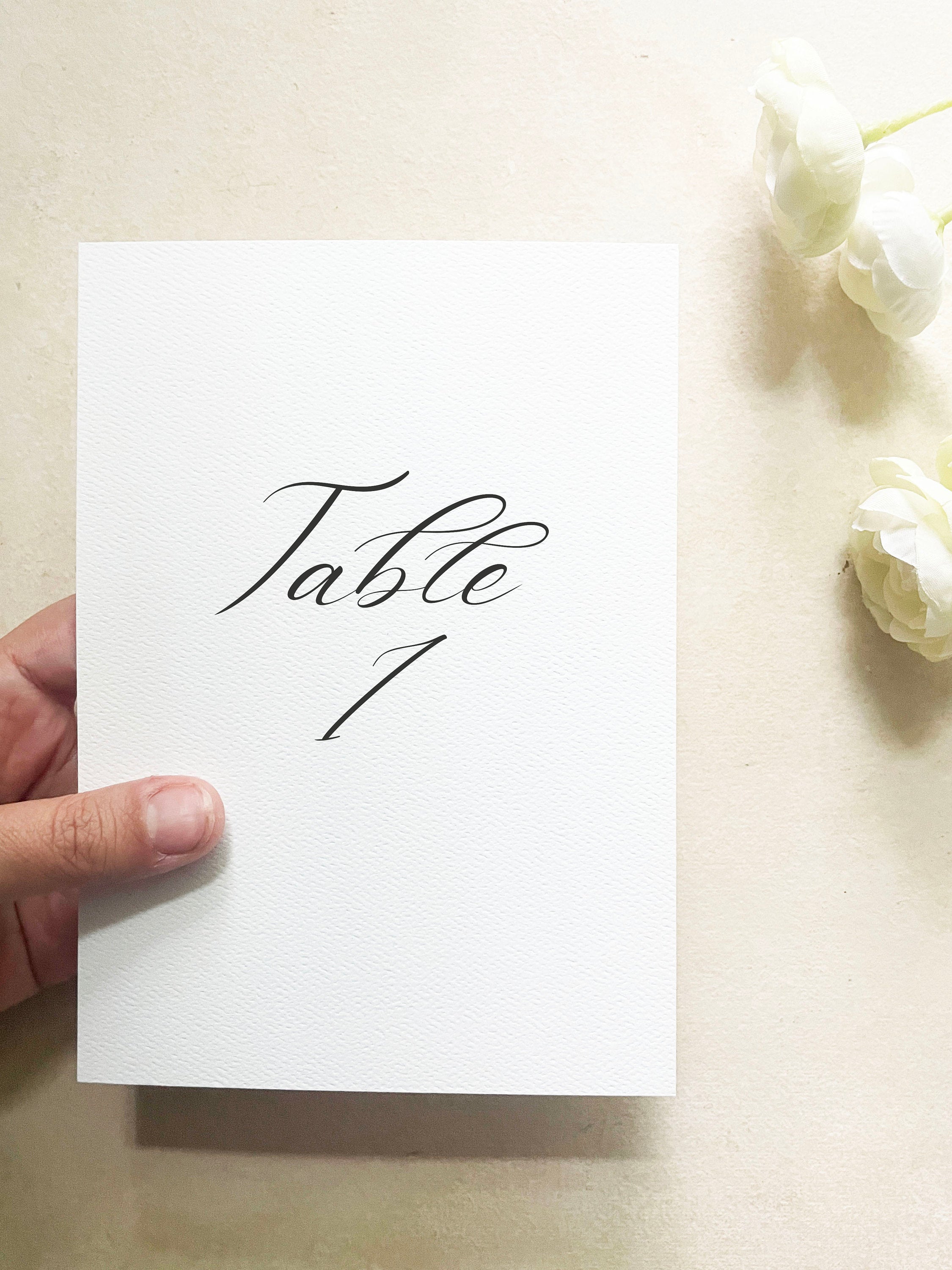 Formal Calligraphy Table Numbers | Watercolor Paper – Cotton & Bow