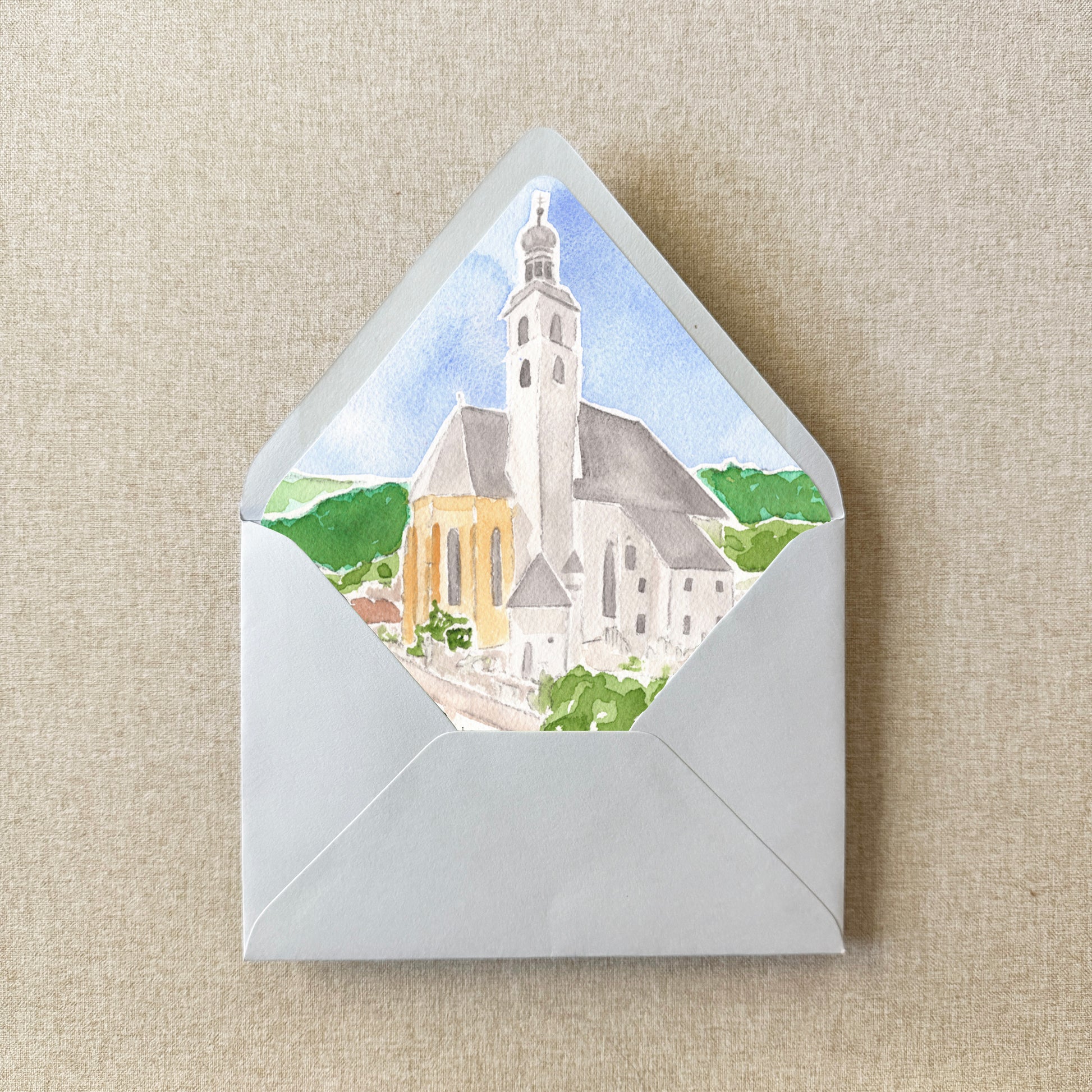 Custom Watercolor Venue Envelope Liner | Set of 10 | For 5x7" Invitations