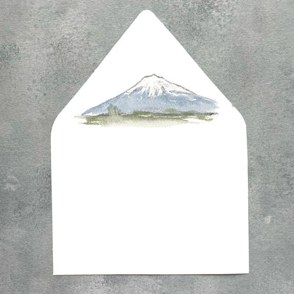 Mt Fuji Japan Watercolor Euroflap Envelope Liner | Set of 10 | For 5x7” invitations
