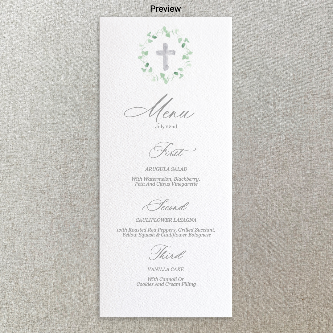 Eucalyptus Communion Menu