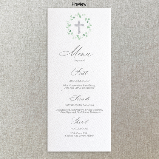 Eucalyptus Communion Menu