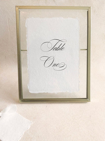 Formal Calligraphy Table Numbers | Handmade Paper