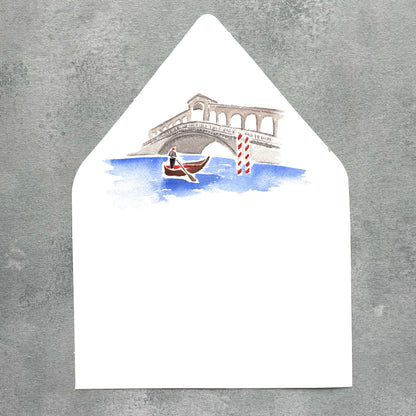 Venice Italy Watercolor Euroflap Envelope Liner | Set of 10 | For 5x7” invitations