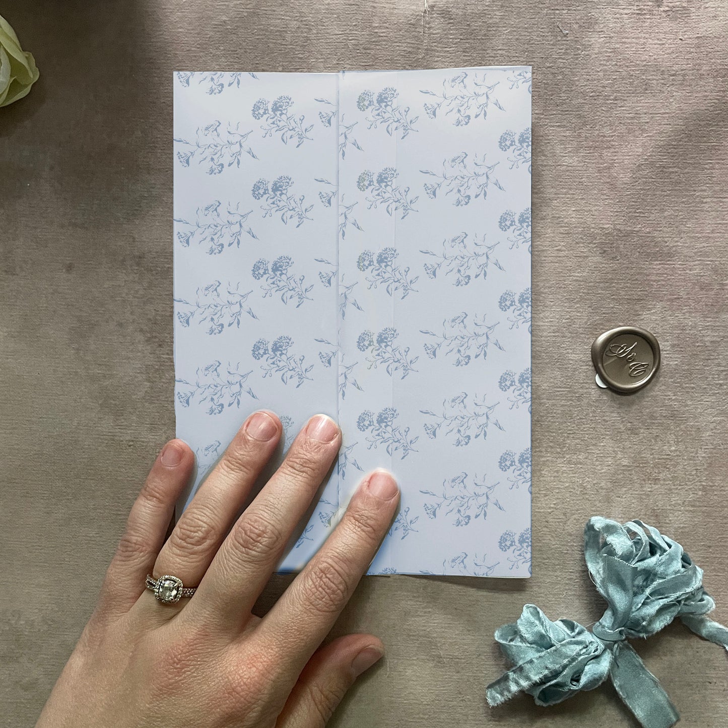 Floral Toile Vellum Wrap | A7 | Set of 10