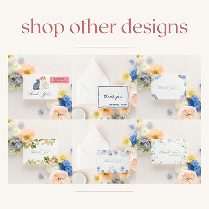 Simple Calligraphy Thank You Cards