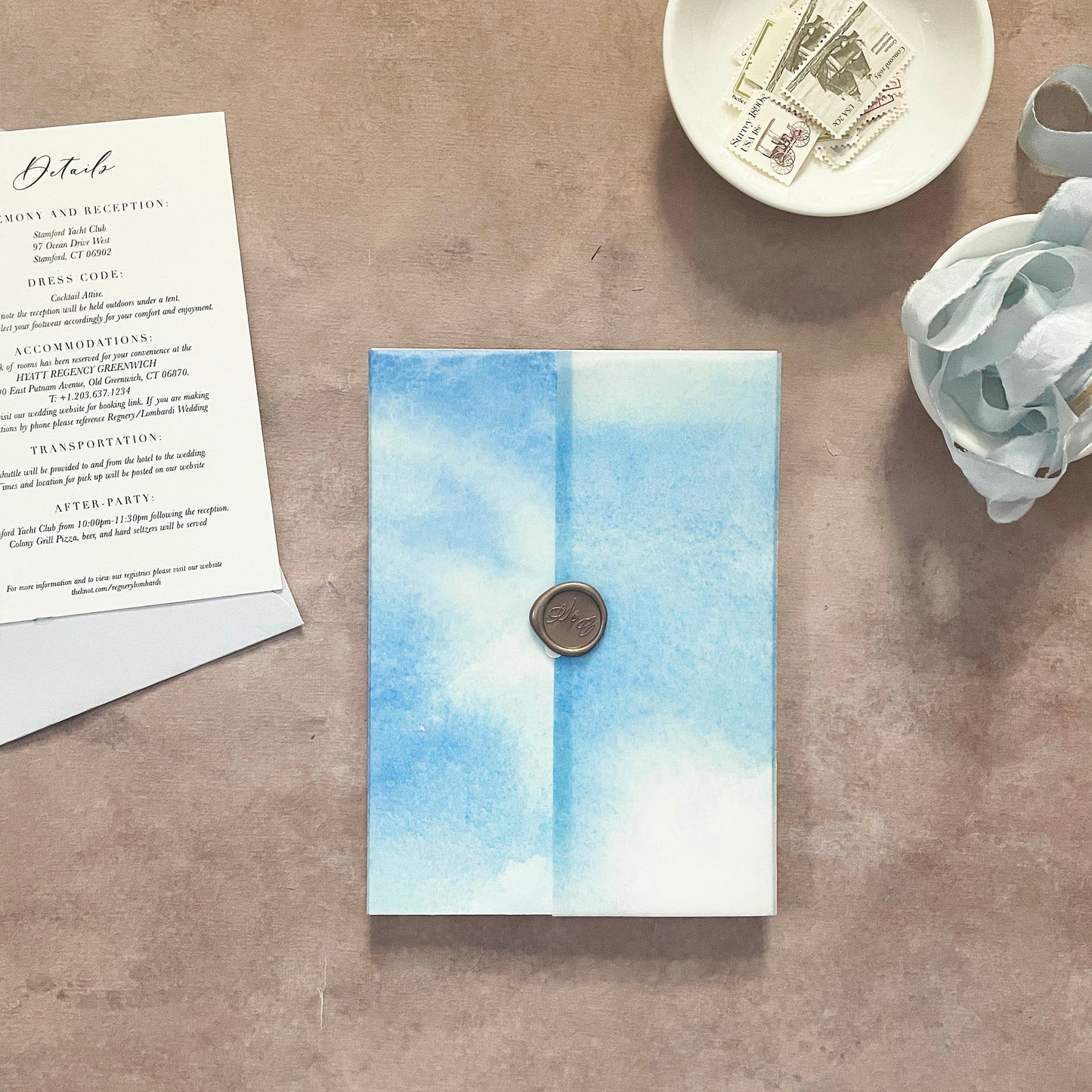 Dusty Blue Vellum Wrap | A7 | Set of 10