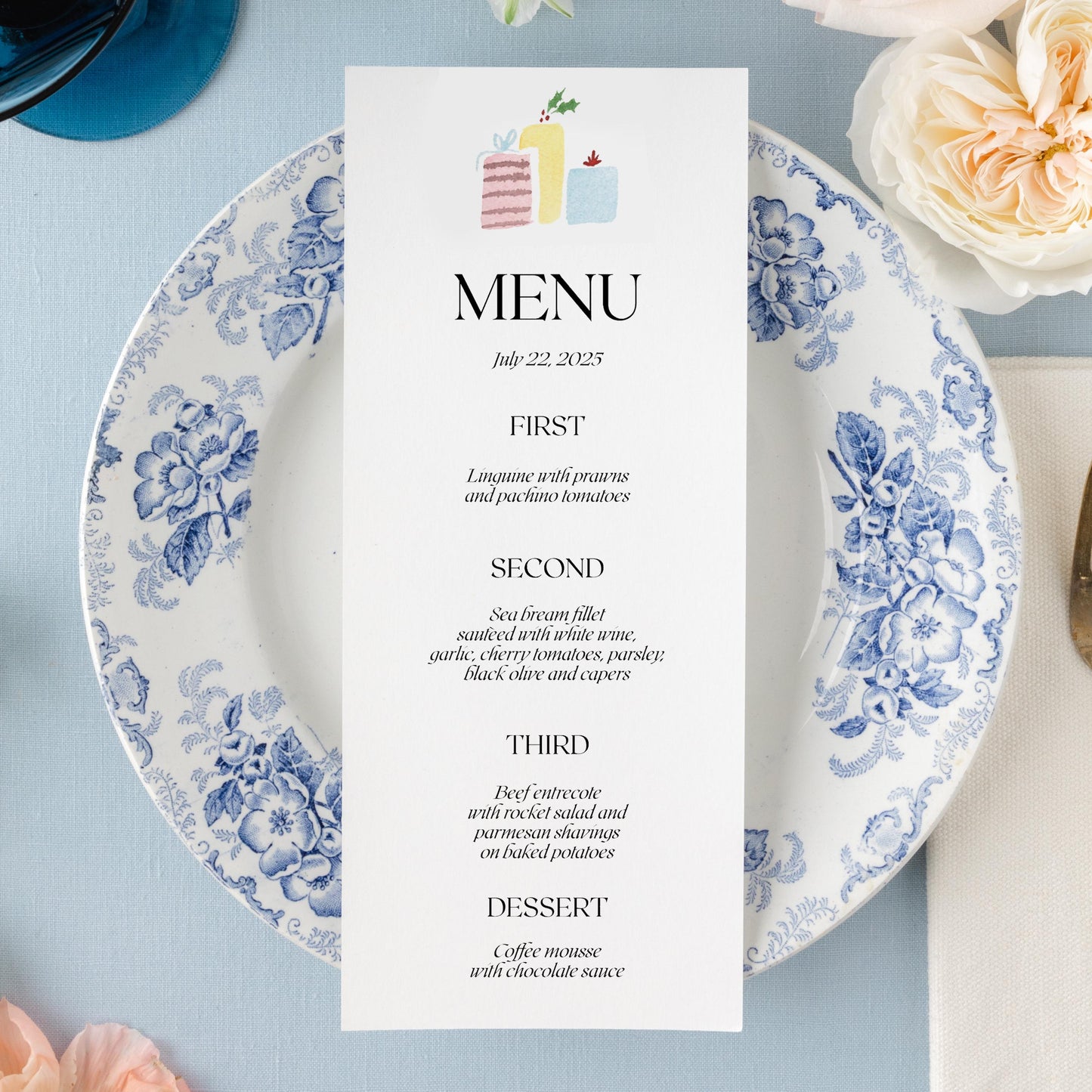 Formal Present Menu | Set of 10 | Printed