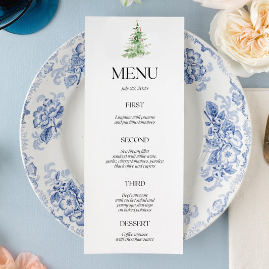 Christmas Tree Dinner Menu | Set of 10 | Printed