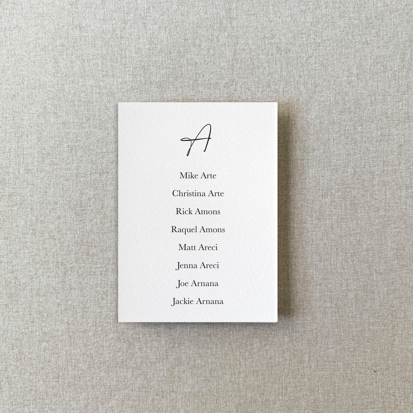 Watercolor Paper Seating Chart Cards | Printed