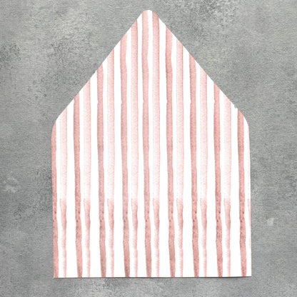 Blush Pink Stripe Envelope Liner | Set of 10 | For 5x7” Invitations