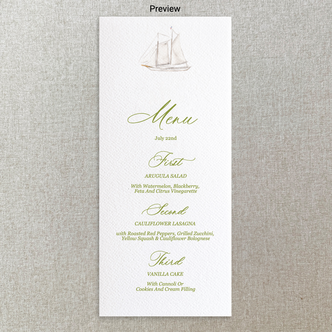 Watercolor Lemons Menu