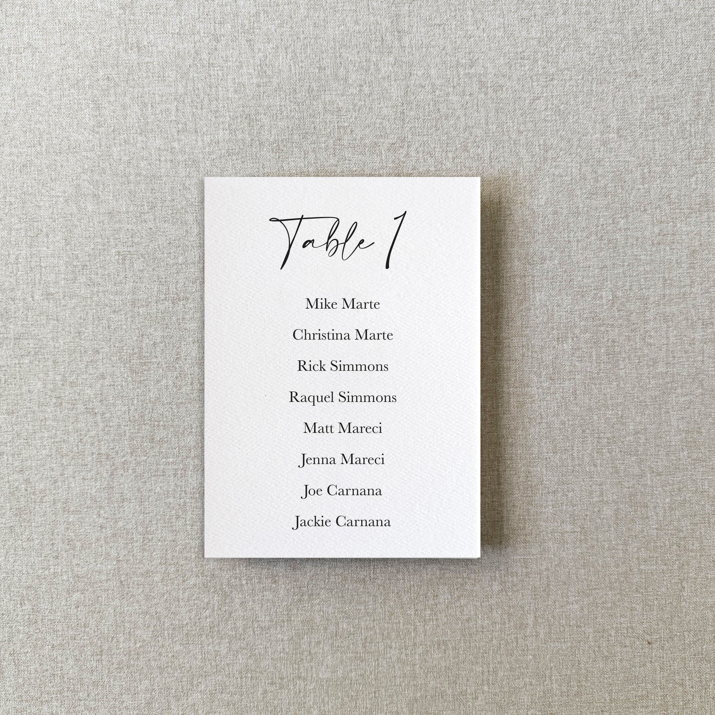 Watercolor Paper Seating Chart Cards | Printed