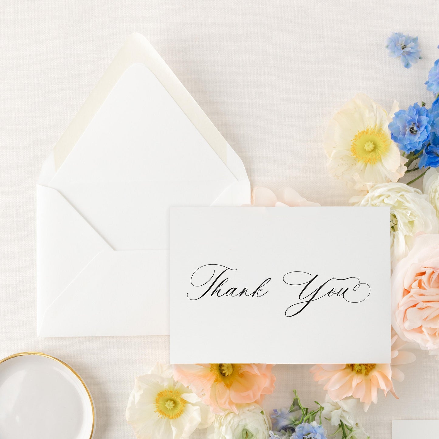 Elegant Calligraphy Thank You Cards