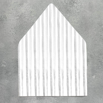 Grey Stripe Envelope Liner | Set of 10 | For 5x7” Invitations