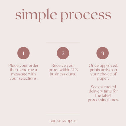 Semi-custom Watercolor Paper Wedding Program | Set of 10 | Printed