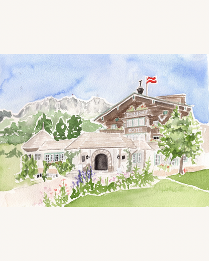 Custom Watercolor Venue Illustration