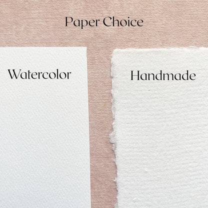 Semi-custom Watercolor Cocktail Sign - Handmade Paper With Calligraphy Font