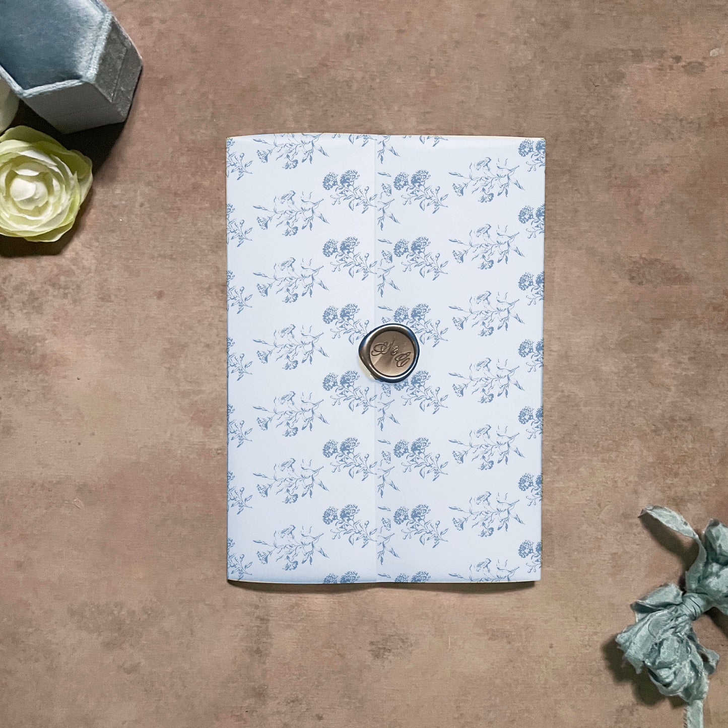 Floral Toile Vellum Wrap | A7 | Set of 10